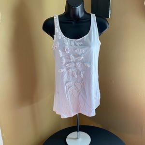 LIKE NEW Talbots Floral Pattern Tank Top White
